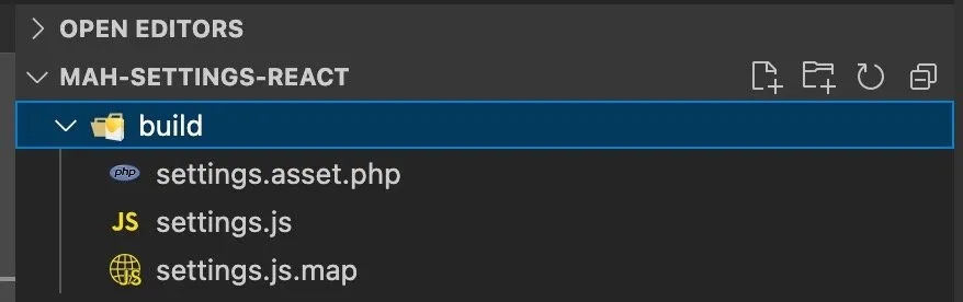 Editor view with the created files