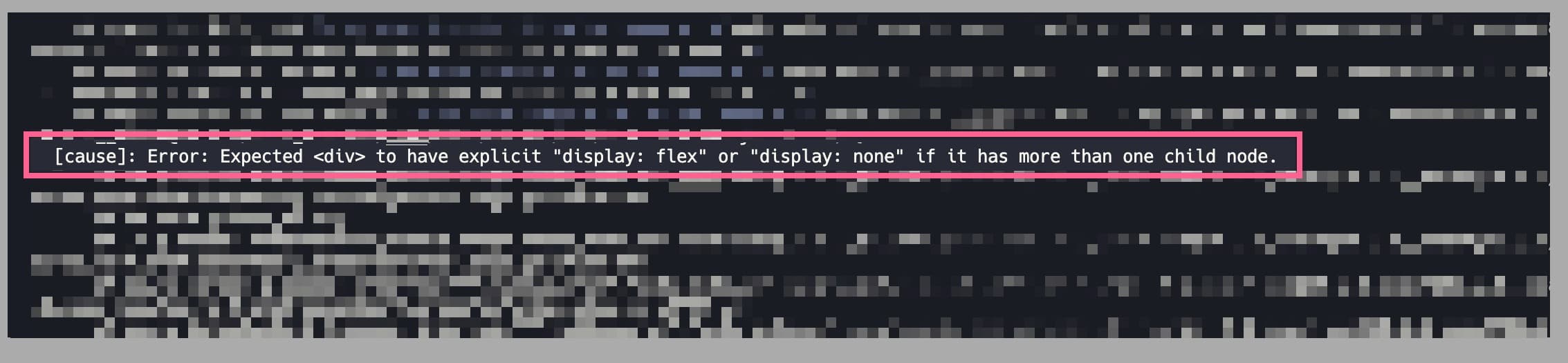 Example of error buried in log